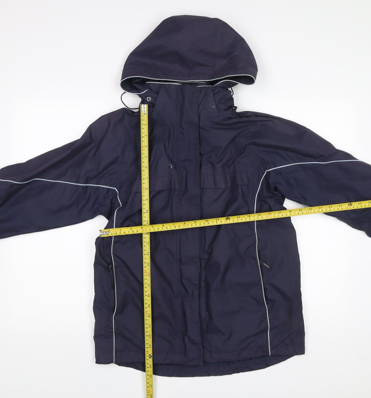 Peter Storm Womens Blue Waterproof Hooded Rain Jacket Size 12