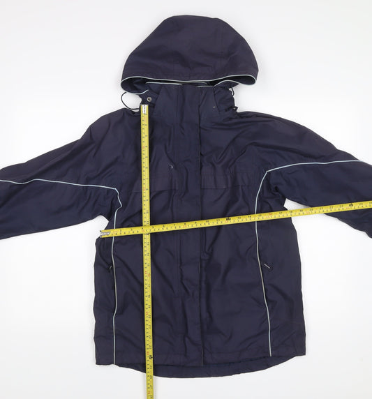 Peter Storm Womens Blue Waterproof Hooded Rain Jacket Size 12