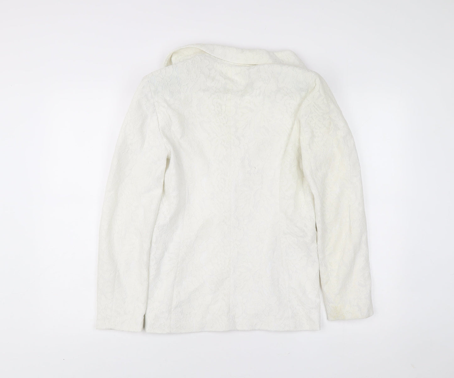 Miss Selfridge Women’s White Floral Lace Blazer UK 10 Single-Breasted