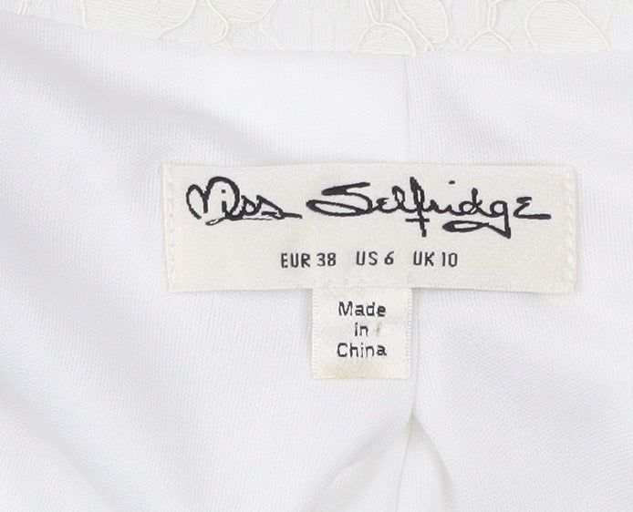 Miss Selfridge Women’s White Floral Lace Blazer UK 10 Single-Breasted