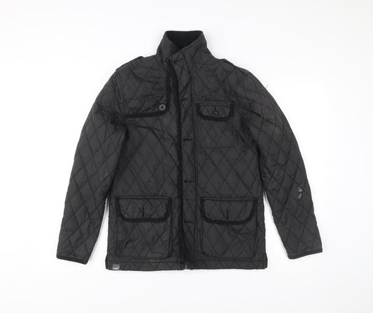 McKenzie Mens Black Quilted Mid-Length Jacket L Regular Polyester