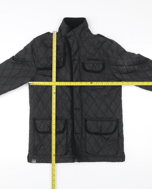 McKenzie Mens Black Quilted Mid-Length Jacket L Regular Polyester