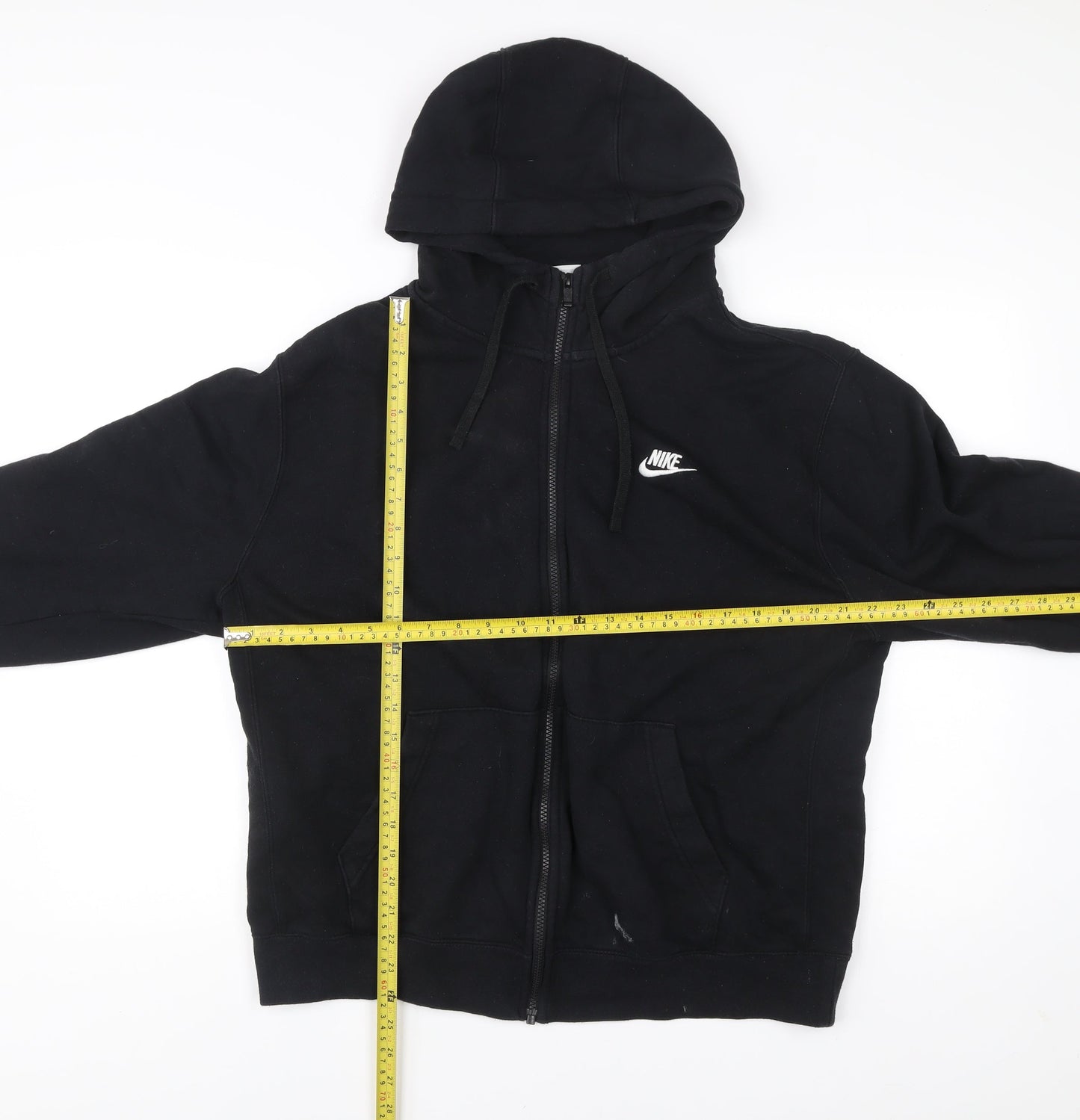 Nike Men’s Black Full Zip Hoodie L Regular Cotton Blend