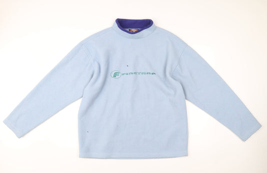 Firetrap Men’s Blue Fleece Sweatshirt XL Pullover Retro Logo Casual
