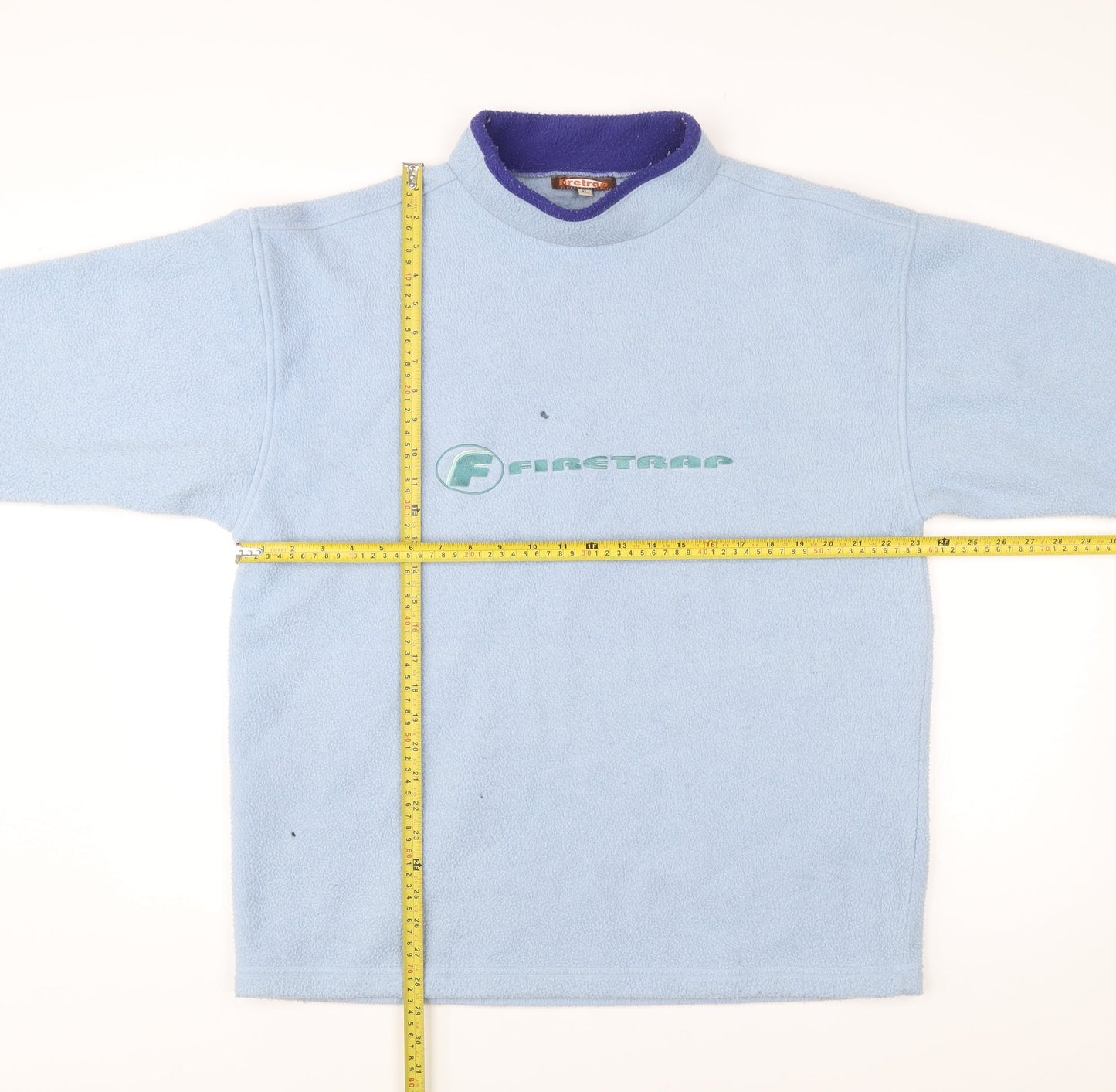 Firetrap Men’s Blue Fleece Sweatshirt XL Pullover Retro Logo Casual