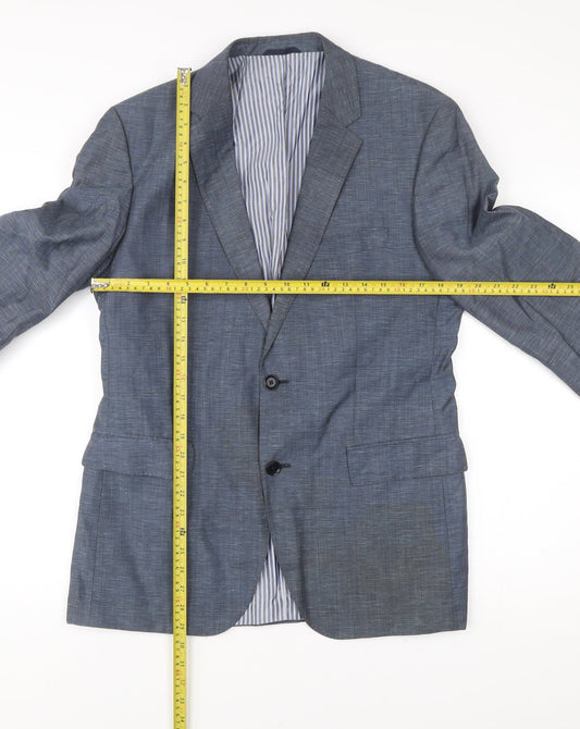 Hugo Boss Men’s Blue Linen Wool Blazer Jacket Size 50 UK 40R