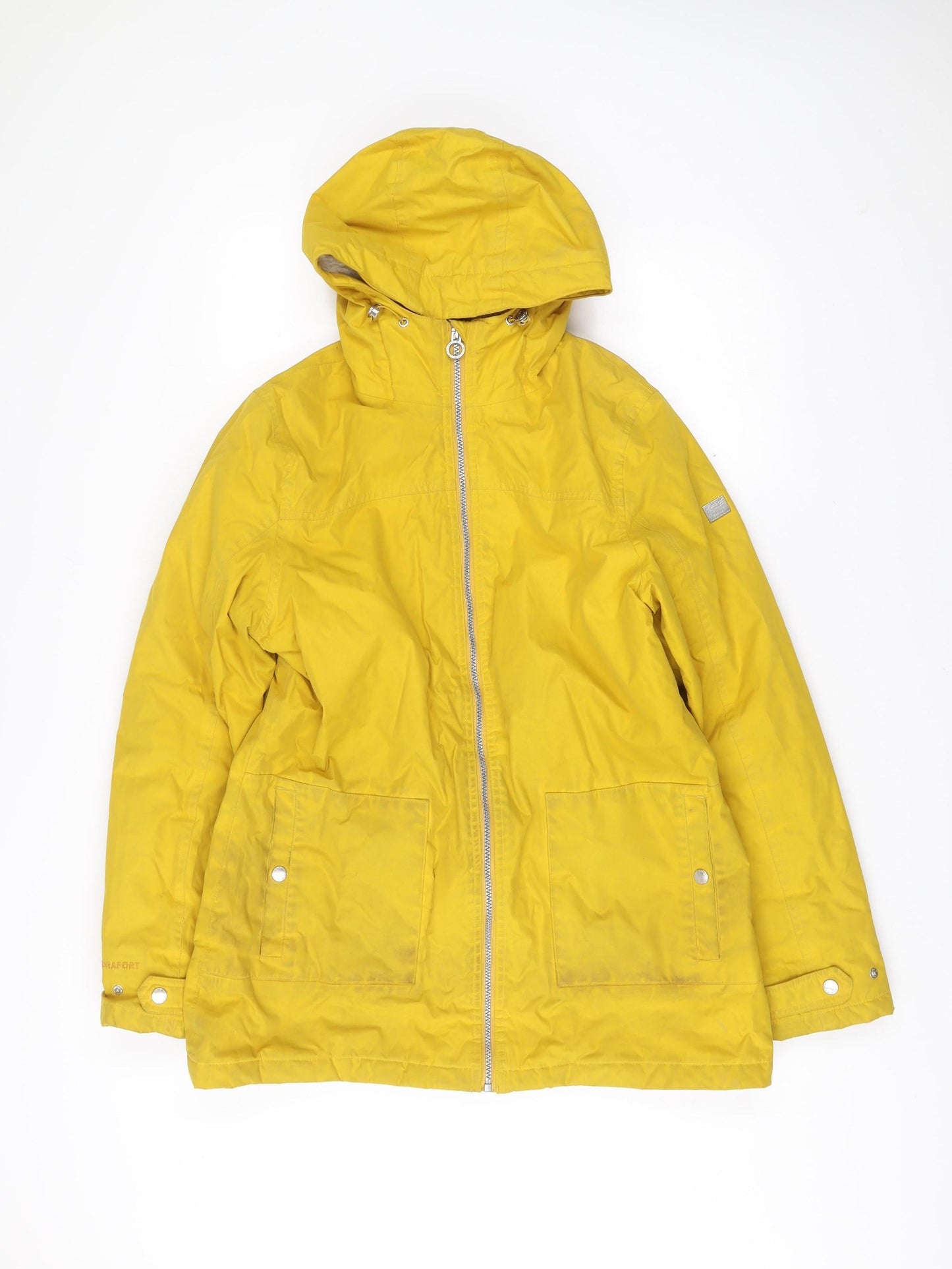 Regatta Womens Yellow Waterproof Rain Coat Jacket UK 14 Hooded