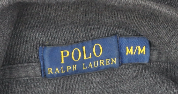 Ralph Lauren Men’s Grey Cotton 1/4 Zip Jumper Size M Mock Neck