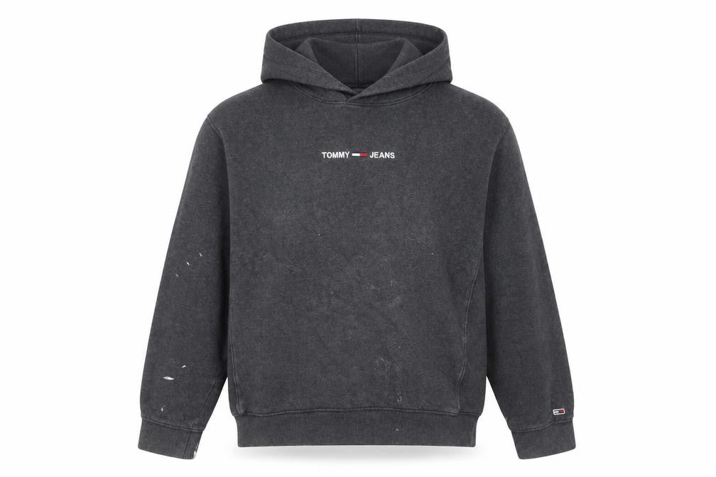 Mens UK L Regular Tommy Jeans Grey Pullover Hoodie