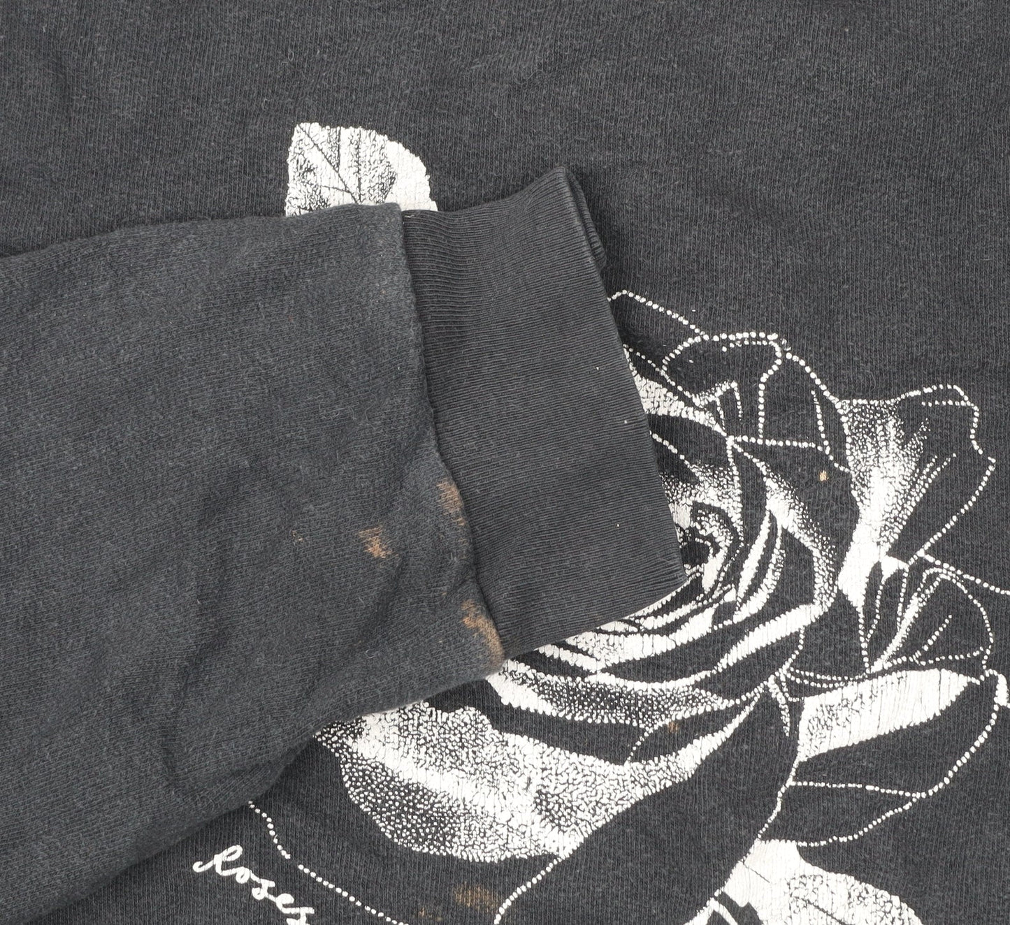 AllSaints Women Black Floral Graphic Pullover Sweatshirt Size M