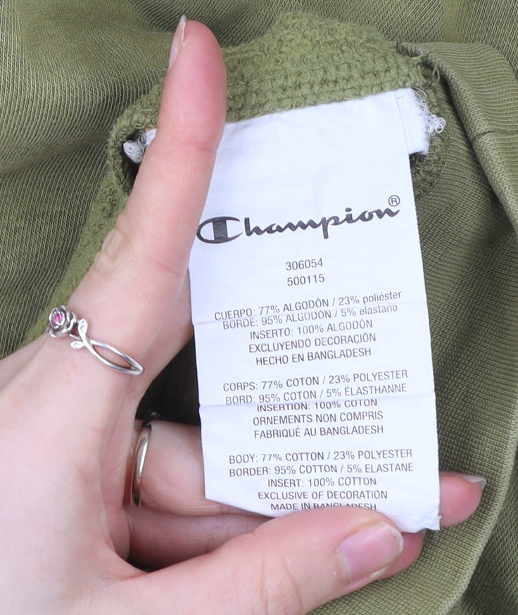 Champion Boys Green Pullover Hoodie 11-12 Yrs Regular Fit Logo Sportswear