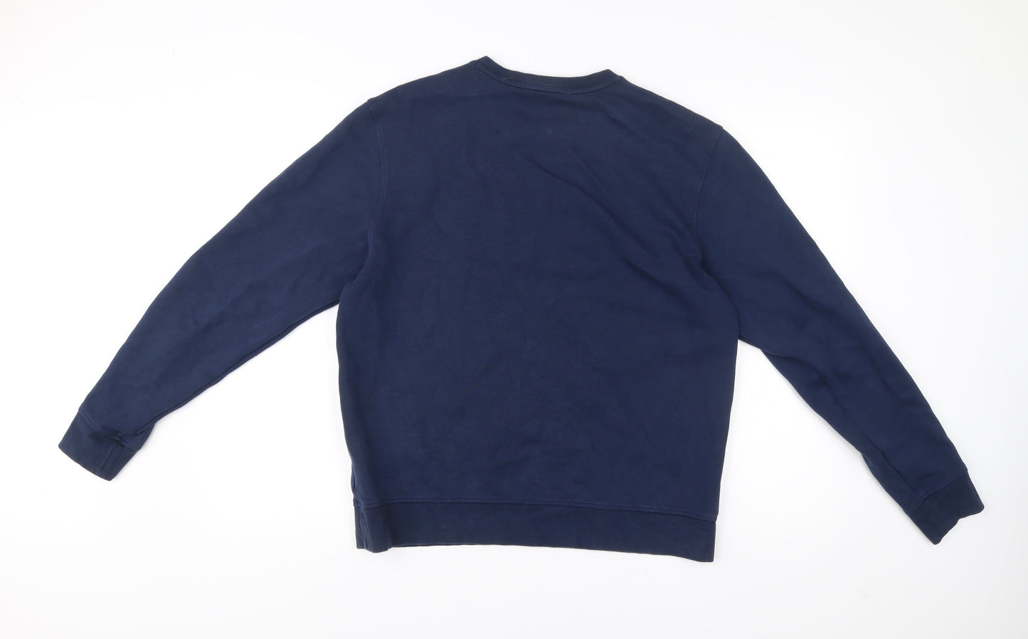 Adidas Men’s Blue Pullover Sweatshirt M Logo Crew Neck Long Sleeve