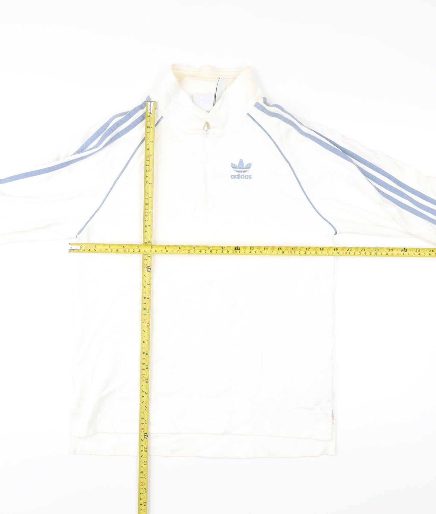 Adidas Men’s White 1/4 Zip Sweatshirt Size S Regular Fit Sports