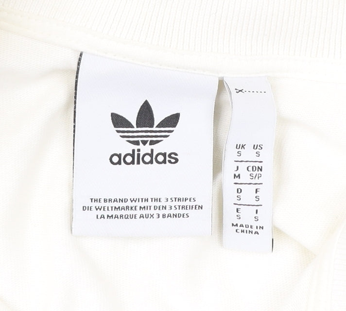 Adidas Men’s White 1/4 Zip Sweatshirt Size S Regular Fit Sports