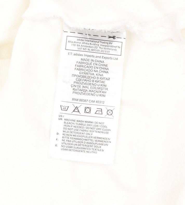 Adidas Men’s White 1/4 Zip Sweatshirt Size S Regular Fit Sports