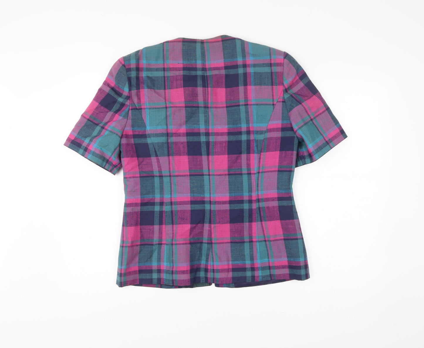 SPICE Women’s Multicoloured Plaid Blazer Size 14 Short Sleeve