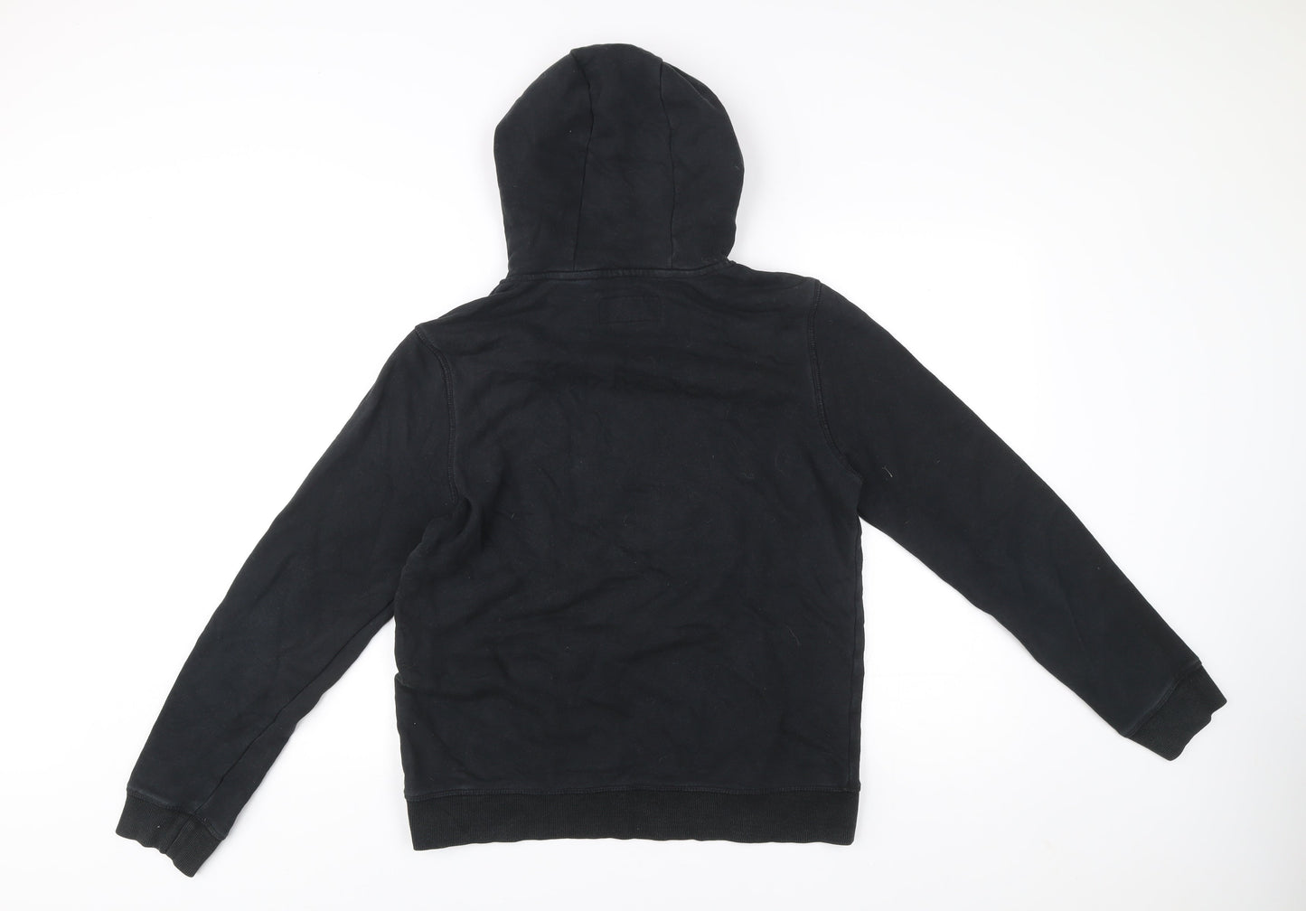 Firetrap Men's Black Pullover Hoodie Size M Logo Graphic Cotton Blend