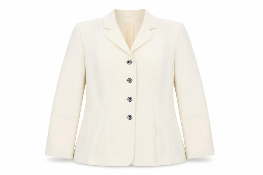 Eugen Klein Womens Ivory Polyester Blazer Size 18 Smart Formal Jacket