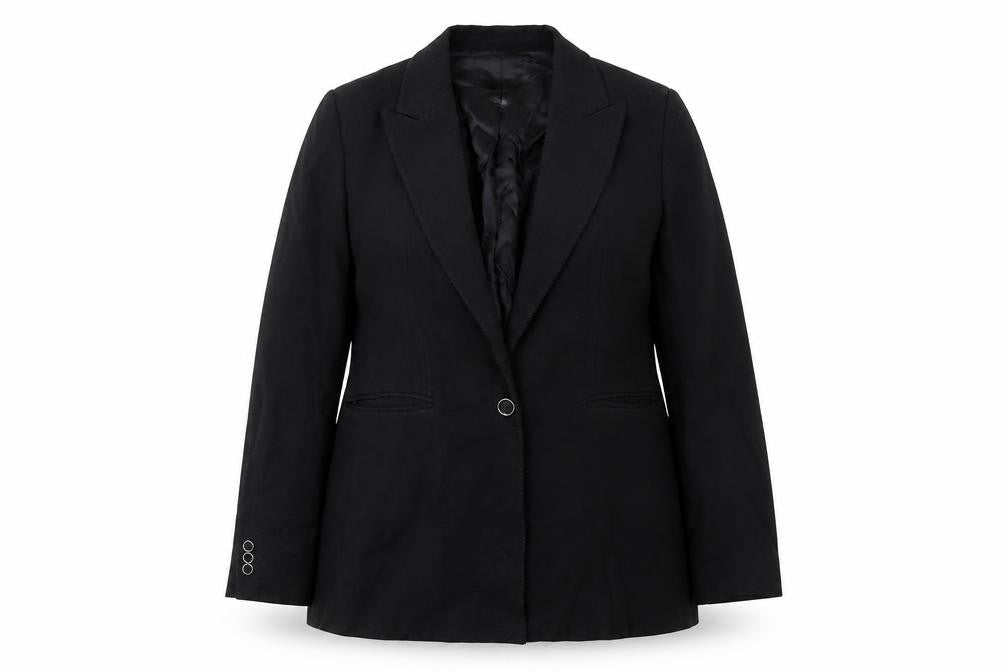 Massimo Dutti Womens Black Size 14 Tailored Notch Lapel Blazer Jacket