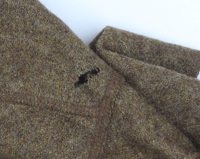 April Cornell Women Brown Wool Blend Blazer Jacket M Long Sleeve