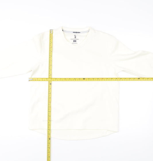Kookaburra Womens Ivory V-Neck Pullover Sweatshirt Size 14