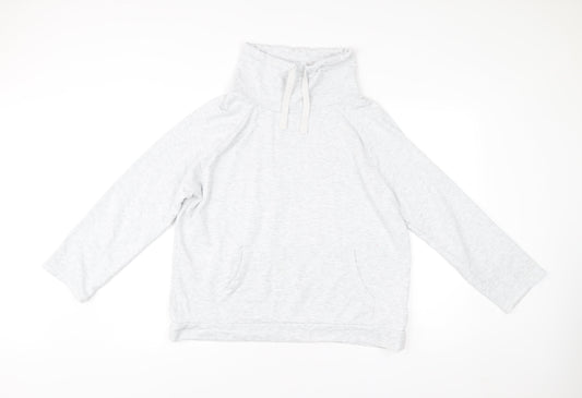 FatFace Women Grey Pullover Sweatshirt UK 12 Long Sleeve Funnel Neck