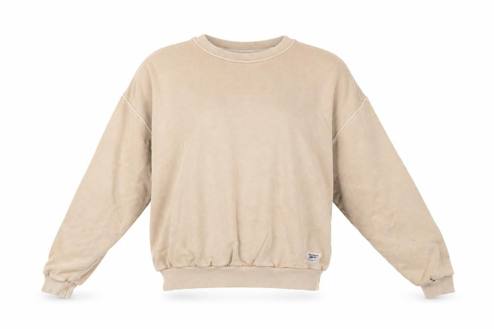 Womens UK S Regular Reebok Beige Pullover Sweatshirt