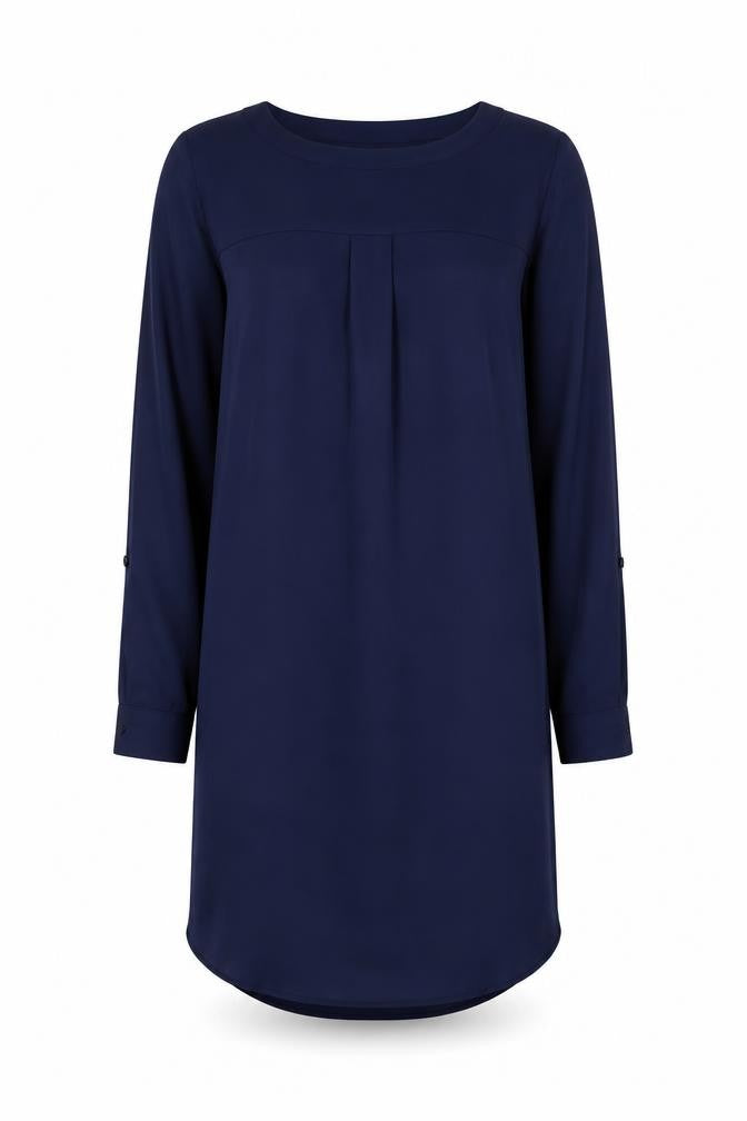 Adrienne Vittadini Women’s Blue Shift Dress Size 6 Long Sleeve Workwear