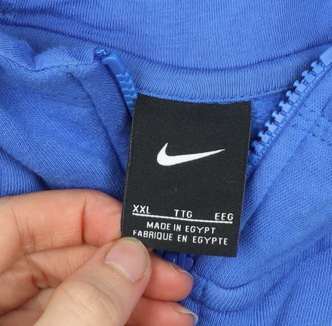 Nike Men’s Blue Full Zip Hoodie 2XL Football Sportswear