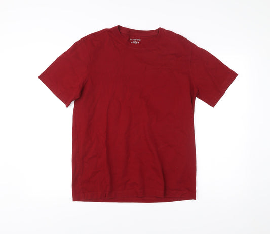 Lands' End Men's Red M Slim Fit Cotton Crew Neck T-Shirt
