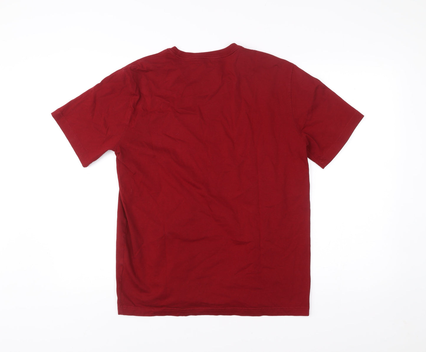 Lands' End Men's Red M Slim Fit Cotton Crew Neck T-Shirt