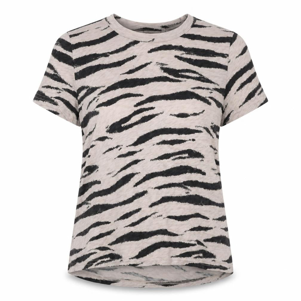 Rails Womens Beige Animal Print T-Shirt Size S Short Sleeve Cotton