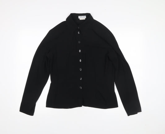 Jaeger Women’s Black Button-Up Long Sleeve Blouse Size 12