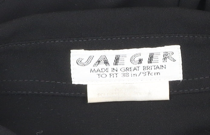 Jaeger Women’s Black Button-Up Long Sleeve Blouse Size 12
