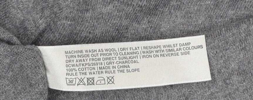 Fat Face Women’s Grey Cotton Cardigan Size 10 V-Neck Long Sleeve Knit