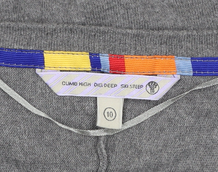 Fat Face Women’s Grey Cotton Cardigan Size 10 V-Neck Long Sleeve Knit