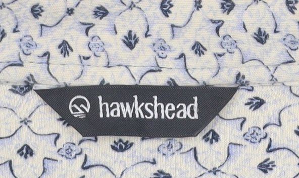 Hawkshead Womens Blue Floral Collared Pullover Jumper Size 12