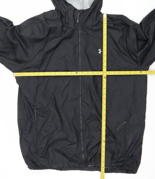 Under Armour Men’s Black 2XL Windbreaker Jacket Hooded Lightweight