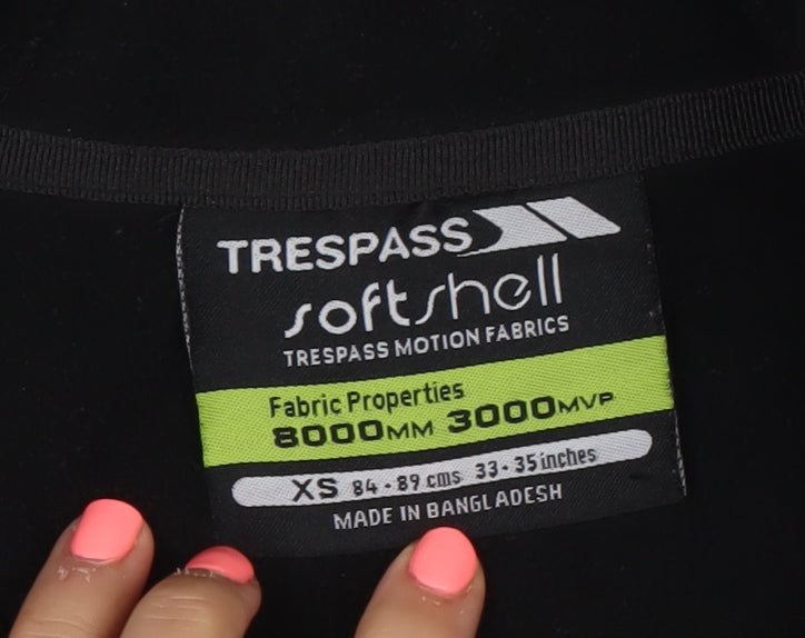 Trespass Mens XS 33-35" Black Softshell Jacket Hooded Waterproof