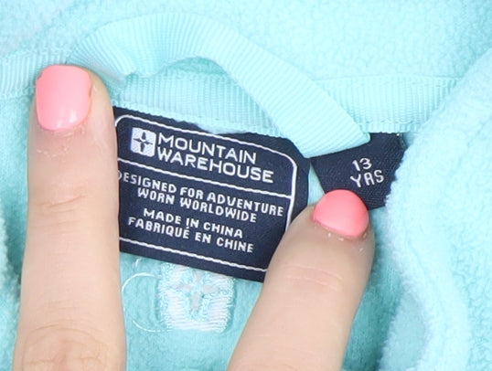 Mountain Warehouse Girls Blue Fleece Jacket 13 Years Full Zip Pockets