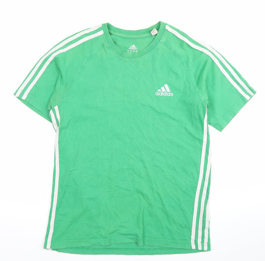 Adidas Men’s Green Small Regular Fit Cotton Sports T-Shirt