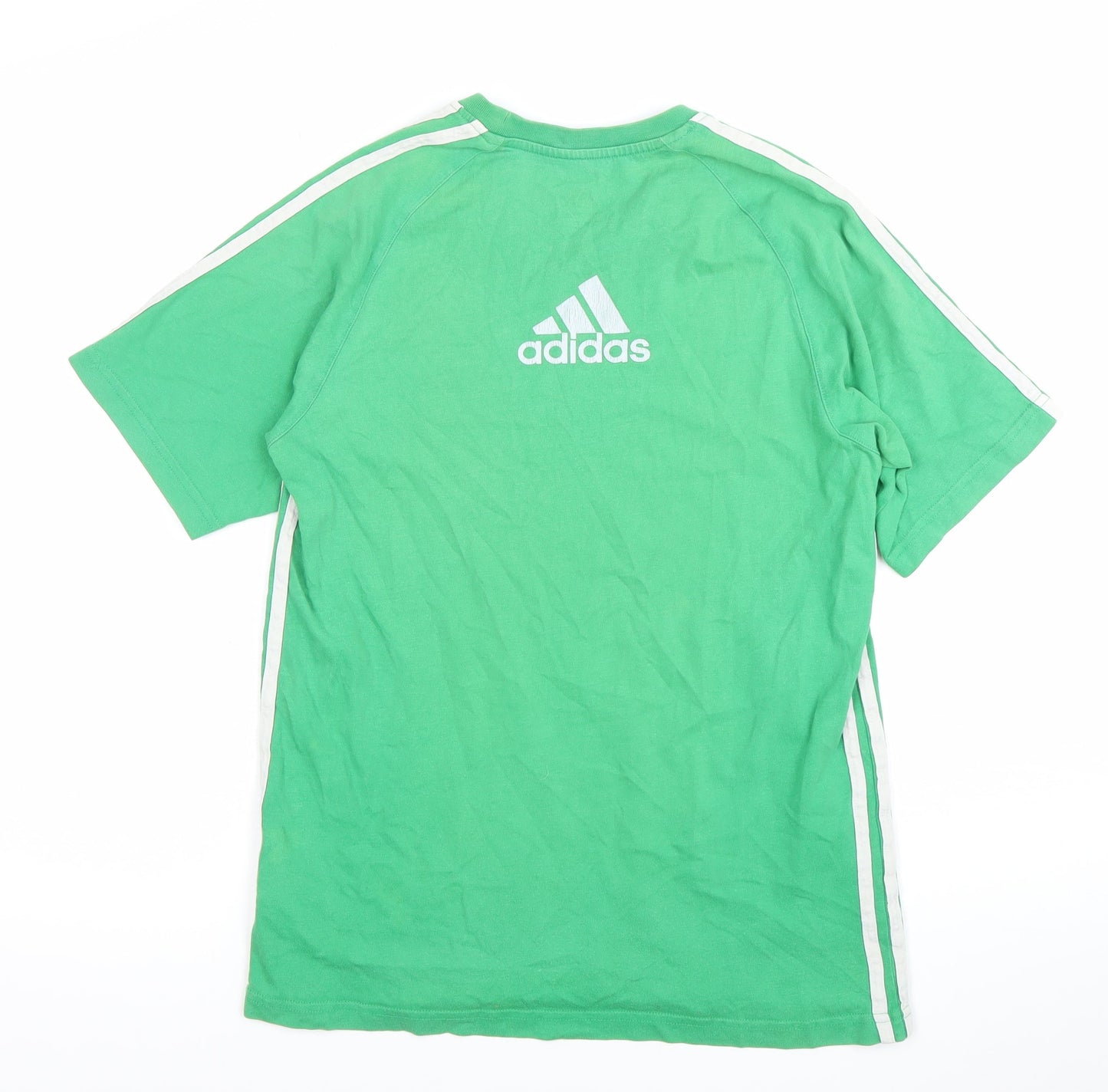 Adidas Men’s Green Small Regular Fit Cotton Sports T-Shirt