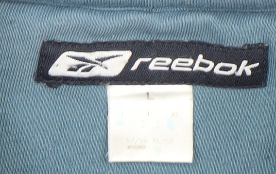 Reebok Mens Blue Pullover Sweatshirt Size L Crew Neck Logo