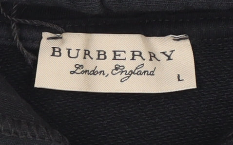 Burberry Women’s Black Cotton Pullover Hoodie Size L