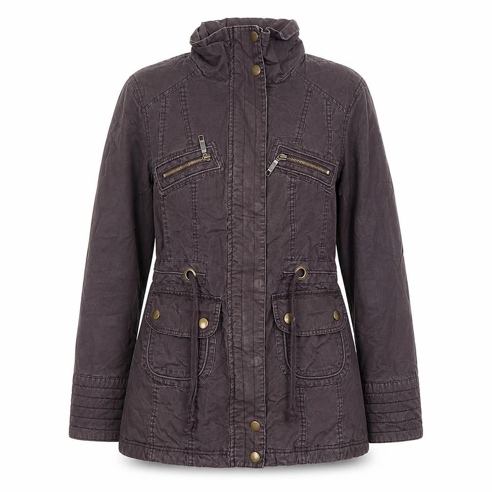 Tu Women Brown Size 8 Military Jacket with Pockets