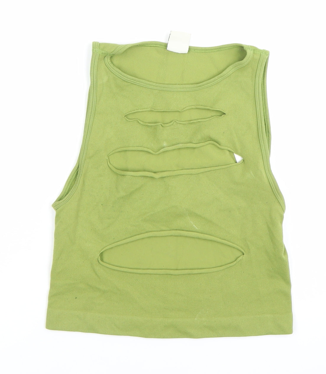 Urban Outfitters Womens Green Cropped Tank Top Size S Sleeveless Cut Out