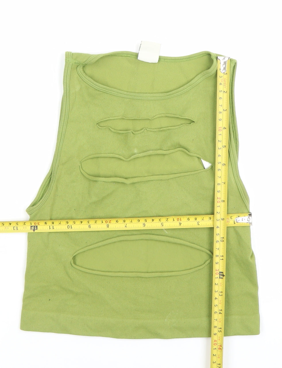 Urban Outfitters Womens Green Cropped Tank Top Size S Sleeveless Cut Out