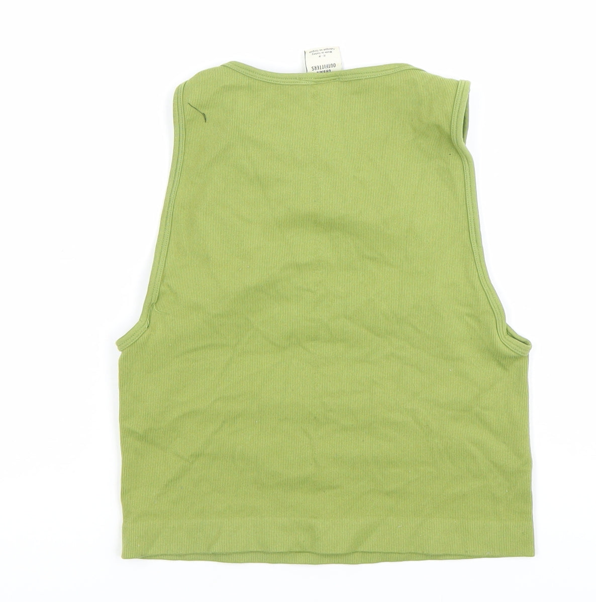 Urban Outfitters Womens Green Cropped Tank Top Size S Sleeveless Cut Out