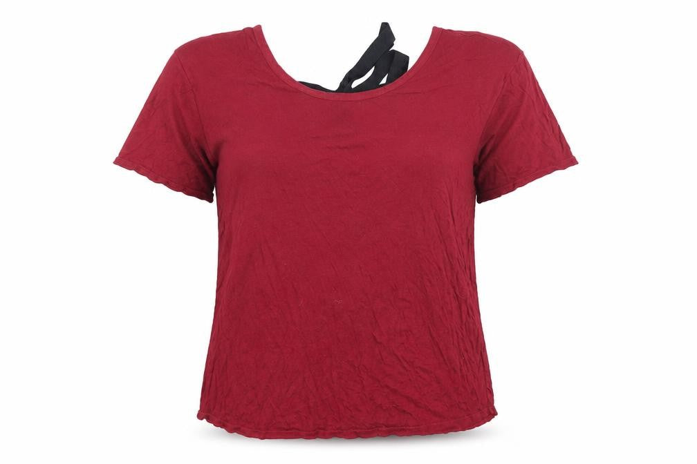Boohoo Women’s Red Short Sleeve Bow Back T-Shirt Size 10