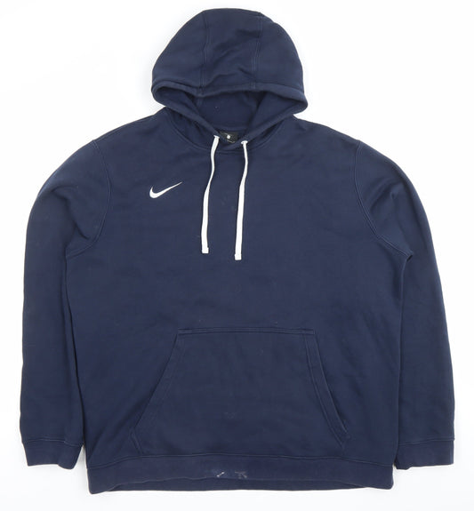 Nike Mens Blue XL Pullover Hoodie Sweatshirt with Logo Pocket